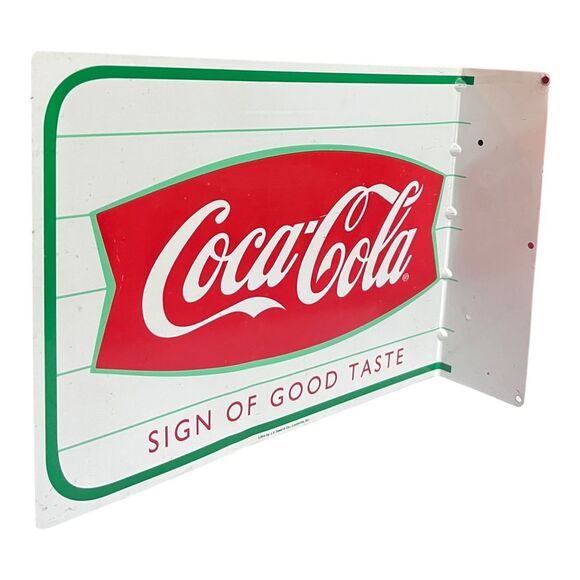 Vintage Coca-Cola Double Sided Fish Tail Advertising Sign 1999 Garage Man Cave‎ - Picture 1 of 8